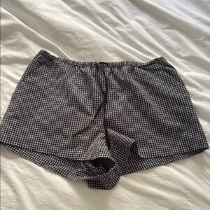 Zara size medium navy and White Gingham Women's Shorts